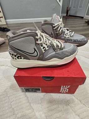 Nike Women's Gray & Pink High-Top Basketball Sneakers